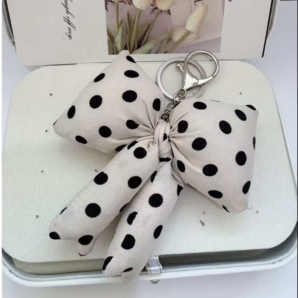 Polka Dot Bow BagCharm•Keychain
